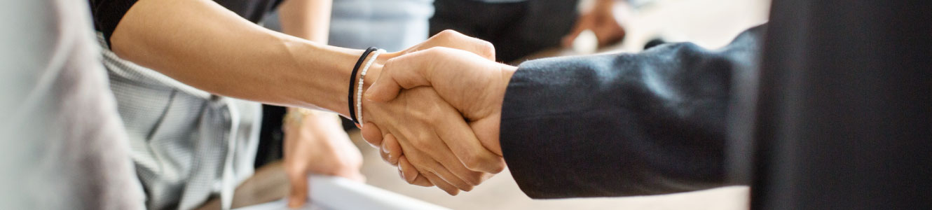 two people shaking hands 