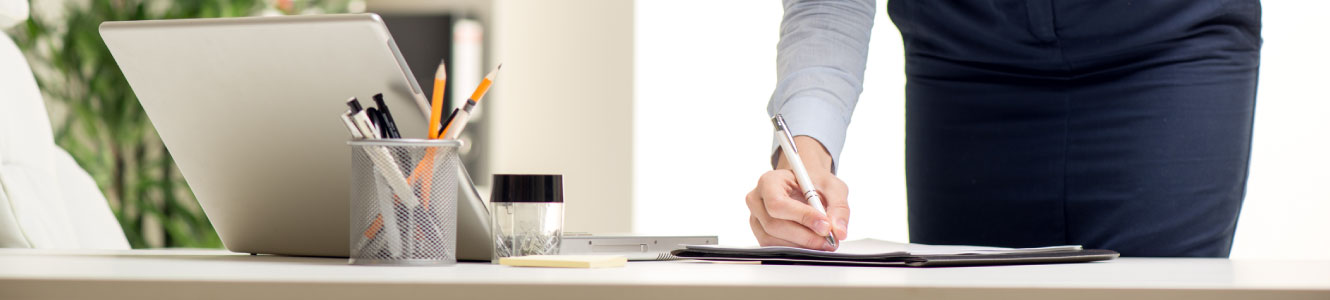 person at desk