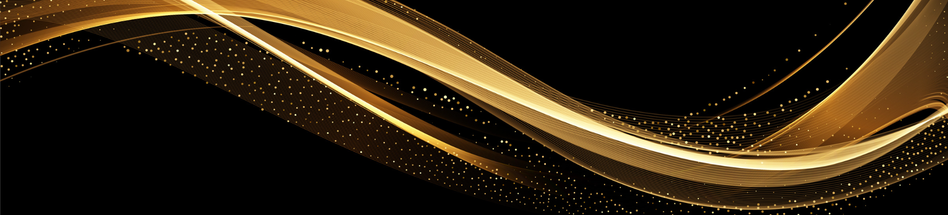 black background with gold swirl