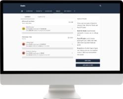 Desktop showing the goals page